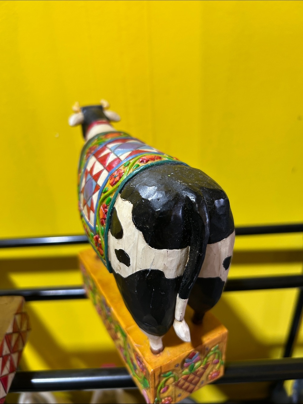 Hand-Painted Decorative Black & White Cow Figurine - Farmhouse Accent - Picture 6 of 9